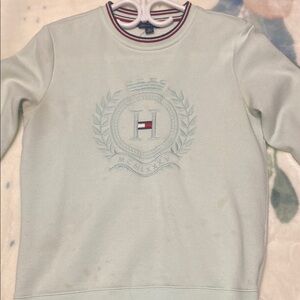 Tommy Hilfiger Light Blue Crewneck Sweater with Logo Emblem
